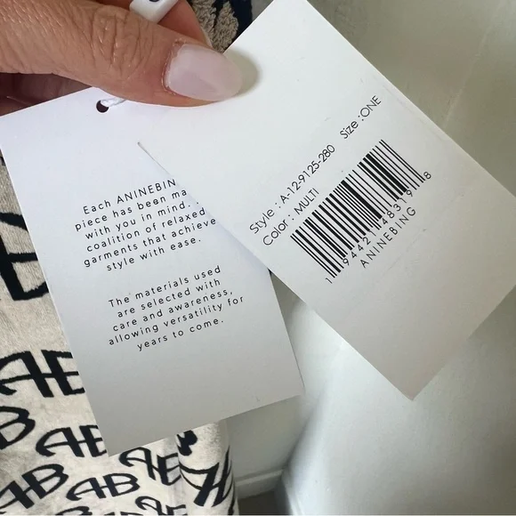 NWT Anine Bing Bahia Towel in Beige Monogram Print